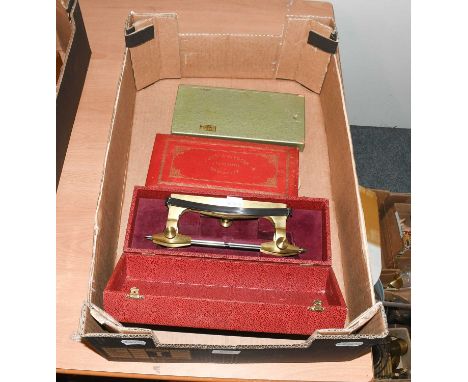 Three Watch and Clock Maker's Tools, consisting of: a cased clock depthing tool, a Swiss pivoting tool, cased lid stamped "To
