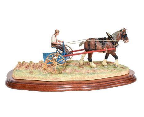 Border Fine Arts 'Rowing Up' (Standard Edition), model No. B0598 by Ray Ayres, limited edition 572/950, on wood base, with bo