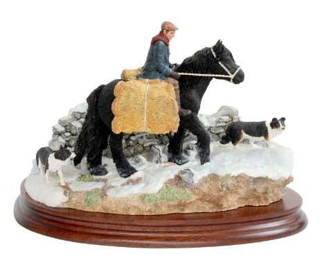 Border Fine Arts 'Carrying Burdens' (Pony, Rider and Border Collie), model No. B0892 by Hans Kendrick, limited edition 135/95