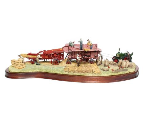 Border Fine Arts 'The Threshing Mill', model No. B0361 by Ray Ayres, Millenium limited edition 577/600, on wood base, with bo