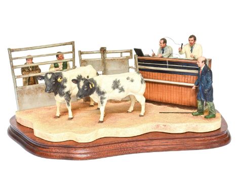 Border Fine Arts 'Under the Hammer' (Belgian Blue Cross), model No. B0666C by Kirsty Armstrong, limited edition 1059/1750, on