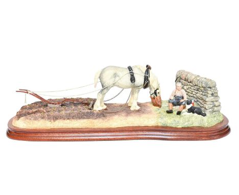 Border Fine Arts 'Ploughman's Lunch' (Shire, Farmer and Collie), model No. B0090A by Anne Wall, limited edition 1701/1750, on