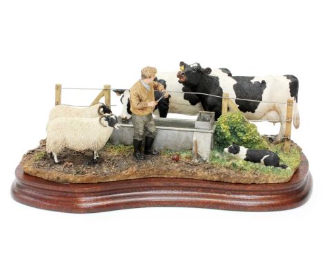 Border Fine Arts 'Nosey Neighbour', model No. B1181 by Hans Kendrick, limited edition 184/500, on wood base, with certificate