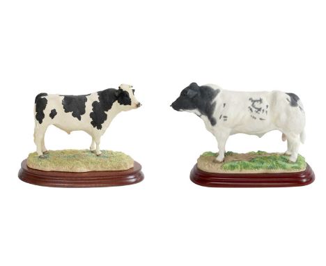 Border Fine Arts 'Holstein Bull', model No. B0308 by Kirsty Armstrong, limited edition 493/1750, on wood base; together with 
