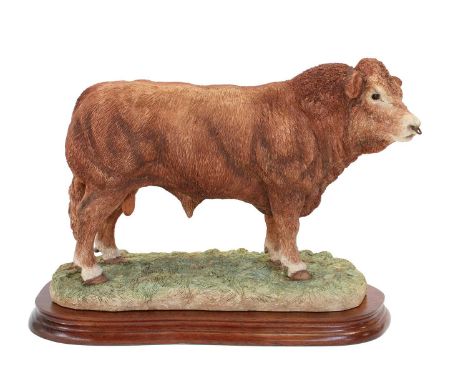 Border Fine Arts 'Limousin Bull' (Style Two), model No. B0531 by Jack Crewdson, limited edition 709/750, on wood base, with b