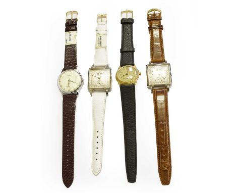 Two Steel and Chrome Plated Triple Calendar Manual Wound Wristwatches, signed Aero Watch, Neuchatel, together with a Manual W