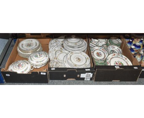 A Royal Doulton Hamilton Pattern Part Dinner Service, together with Alfred Meakin and Copeland Spode Chinese Rose pattern din