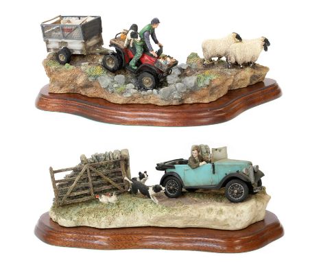 Border Fine Arts 'All in a Day's Work' (Farmer on ATV Herding Sheep), model No. B0953 by Kirsty Armstrong, limited edition 59