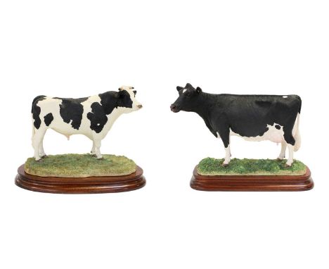 Border Fine Arts 'Holstein Cow', model No. B1072, limited edition 117/750, on wood base, with box and certificate; together w