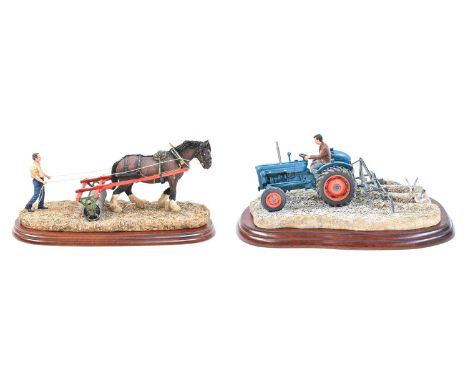 Border Fine Arts Studio Groups: 'Lightly Rolled', model No. A8918 and 'Ridging Up', model No. A2141, both on wood bases, with