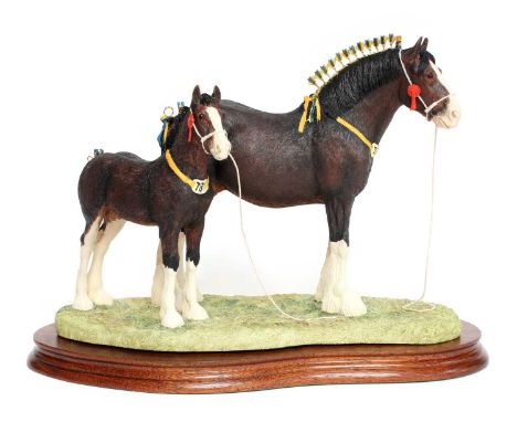 Border Fine Arts 'Champion Mare and Foal' (Shire Mare and Foal, Standard Edition), model No. B0334A by Anne Wall, limited edi