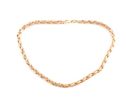 A 9 carat yellow gold 5.6m gauge chain link necklace, 41cm long, lobster claw clasp, 48.7g.