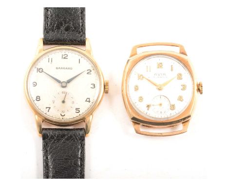 Garrard and Avia - two gentlemen's vintage 9 carat yellow gold and yellow metal wristwatches, Garrard - a gentleman's vintage