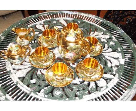 Capodimonte Felce 6 cups and saucers, tea pot and milk and sugar