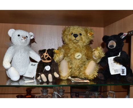 FOUR STEIFF TEDDY BEARS, comprising Winnipeg Grizzly no 036637, jointed with black 'fur' and brown muzzle, limited edition 61