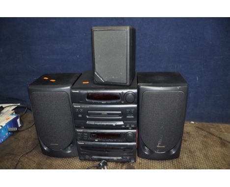 A PANASONIC CH40 MIDI HI FI with matching speakers and remote (both tape players don't appear to work), a Mordaunt Short CS-1