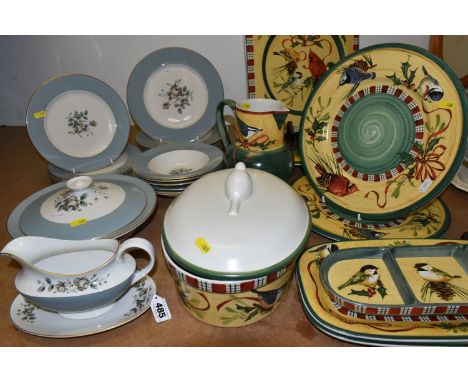 A QUANTITY OF ROYAL DOULTON 'ROSE ELEGANS' PATTERN DINNERWARE AND LENNOX 'WINTER GREETINGS' DESIGN TABLEWARE, comprising two 