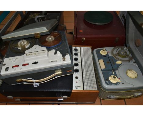 A GROUP OF AUDIO EQUIPMENT, comprising an ITT KB turntable DD206DC ACOS GP91-94, an Embassy Four Star reel to reel tape recor