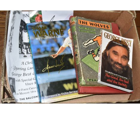 FOUR SPORTING BOOKS, comprising a paperback edition of George Best 'The Good the Bad and the Bubbly' signed by George Best, '