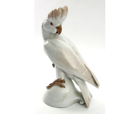 Kärner, Theodor (1884 Hohenberg - München 1966) Haubenkakadu. Farbige Staffage unter der Glasur. Form-Nr. K.654, Entwurf aus 