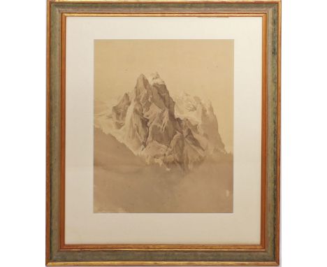 Hummel, Carl Maria Nicolaus (1821 Weimar 1906) Gebirgskette "Wetterhorn". Aquarell/Papier (Altersspuren wie gebräunt, Flecken