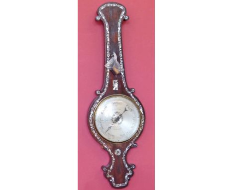 Rosewood barometer by P. Bianchi with pearl inlay Unfortunately we are not doing condition reports for this sale.
