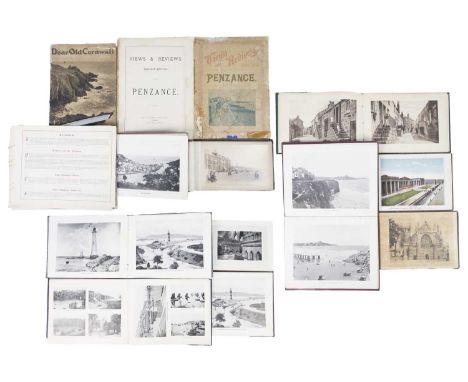 (Cornwall and early photography) Photograph album containing ten sepia photographs (possibly reproductions), full leather wit