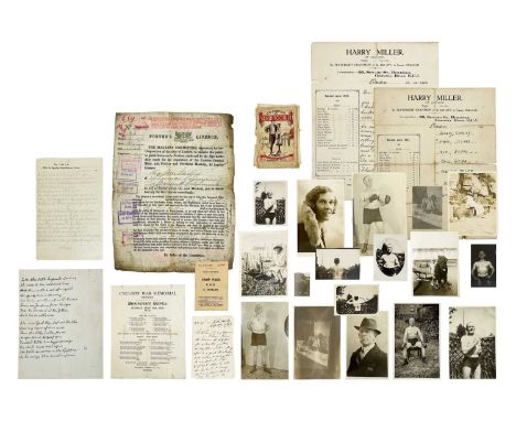 (Boxing) Historic Battles of the Prize Ring 1719 to 1910 / Miller boxing family ephemera &c. &c.  Harry "Kid" Furness illustr