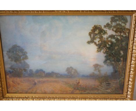 Early 20th century water colour, signed Sam Towers, titled 'Evening Landscape', 37cm x 51cm (including frame)