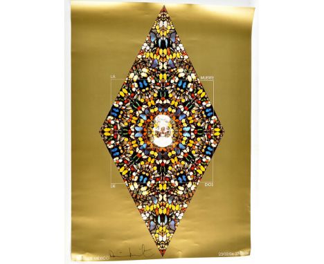 Damien Hirst
"LA MUERTE DE DIOS" (GOLD BACKGROUND)
signed in felt tip pen
colour poster published for the Galeria Hilario Gal