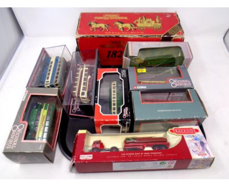 A tray containing boxed die cast vehicles to include trackside Days Gone, Corgi Omnibuses, Matchbox Models of Yesteryear (9) 