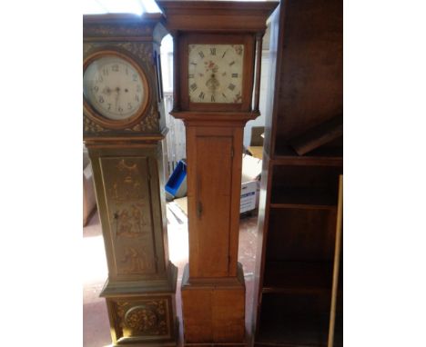 A 19th century oak longcase clock with painted dial, Boyfield of Melton  