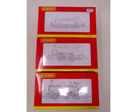 Three Hornby 00 Gauge scale locomotives, R3292 BR Black 0-4-0 Hornby Collector Club Loco 2014, a R2328B GWR 0-6-0 Class 2721 