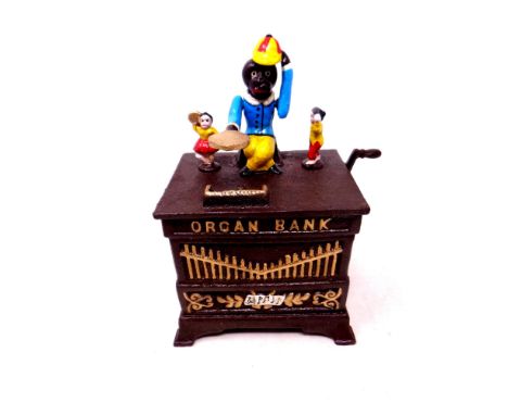 An organ grinder novelty money box 
