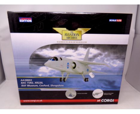 A Corgi Aviation Archive limited edition AA38603 BAC TSR2, XR220, RAF Museum, Cosford, Shropshire, scale 1:72, boxed 