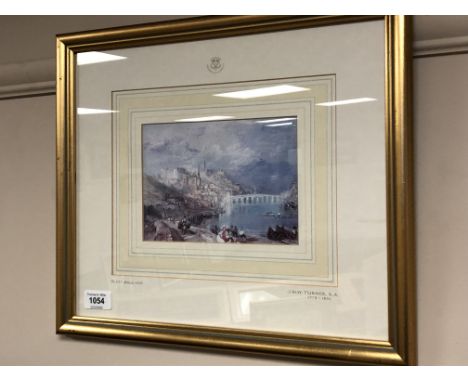 After J M W Turner : Blois, colour print, 19 x 14 cm, framed  
