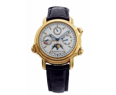 Jaeger LeCoultre „Grand Reveil Perpetual“Durchmesser: 41 mm.1994.Feine JLC „Grand Reveil“ mit weißem Zifferblatt, Zentralseku
