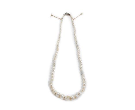 Mikimoto 25 Graduated Pearl Strand with 18K White Gold Diamond Shortener