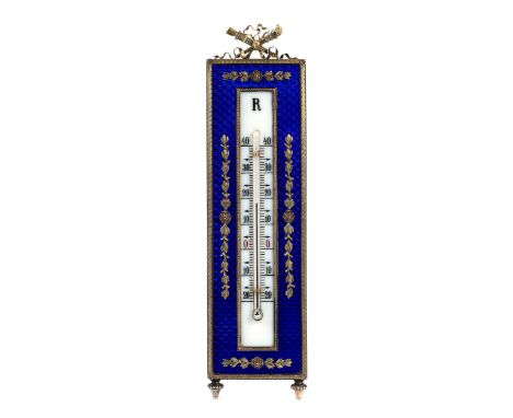 St. Petersburger Thermometer VON FABERGÉHöhe: 21,4 cm.Meistermarke Victor Aarne, Beschaumarke 56 und 88 Zolotnik, Fabergé in 