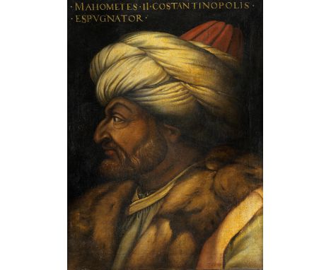 Cristofano di Papi dell‘ Altissimo, um 1530 Florenz – 1605, zug.BILDNIS DES SULTANS MEHMED IIÖl auf Leinwand.58 x 43 cm.Im al