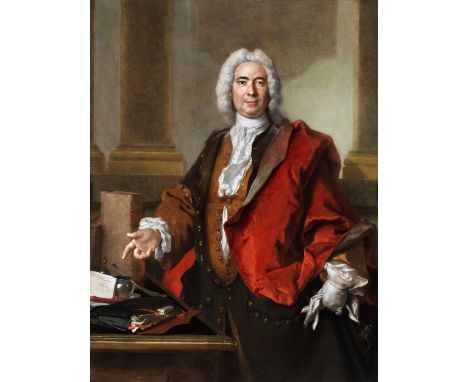 Nicolas de Largillière,1656 Paris – 1746 ebendaPORTRAIT DES MONSIEUR JEAN AUBERTÖl auf Leinwand, auf Holz aufgezogen.134,5 x 