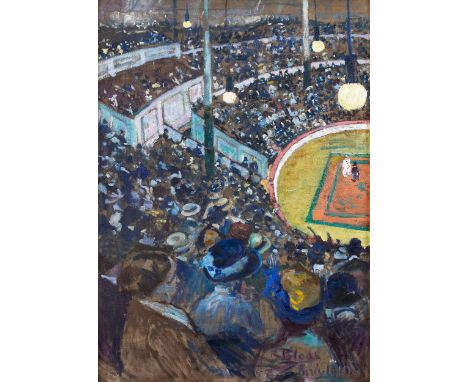 Richard Bloos, 1878 Brühl – 1956 DüsseldorfCIRQUE MÉDRANO, PARIS 1910Öl auf Leinwand.100 x 72,5 cm.Rechts unten signiert und 