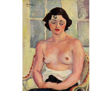Alfredo Beltrame, 1901 Leipzig – 1996 MailandRAGAZZA BRUNA, 1938Öl auf Leinwand.80 x 60 cm.Links oben signiert und datiert 19