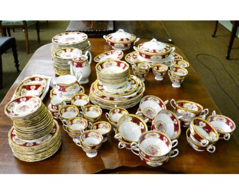 A comprehensive Royal Albert Lady Hamilton pattern tea/coffee/dinner service (131) 