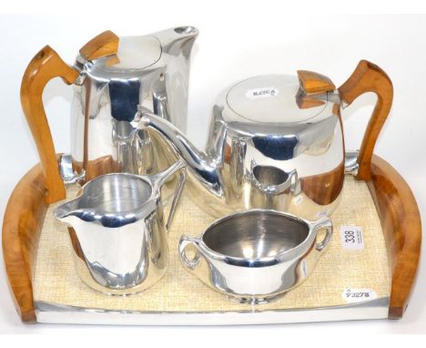 A Picquot ware tea service with matching tray 