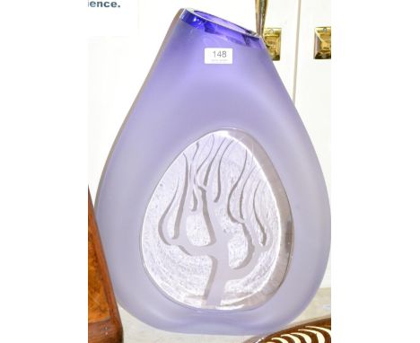 An Art glass vase, signed Jusys