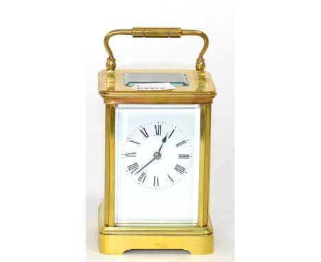 A brass carriage clock 