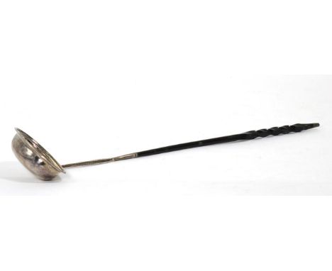A Georgian silver toddy ladle with baleen handle 