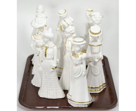 Eleven Spode Pauline Stone blanc-de-chine figurines, boxed (11)