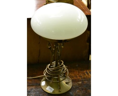 An Art Nouveau brass table lamp 